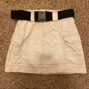 White denim skirt